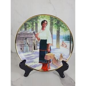 Lily Of The Mohawks Noble American Indian Women Year 1989 Wall Deco Plate 8 1/2"